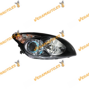 Headlight Hyundai I30 H1 and H7 from 2007 to 2012 Right | Original | Black Background | OEM Similar to 921022R000