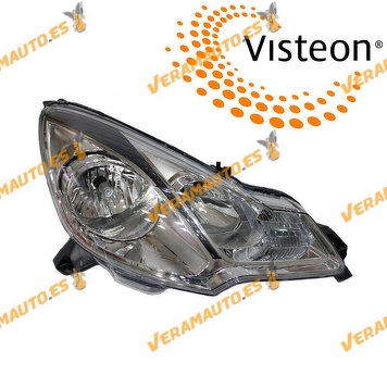 Faro Visteon Citroen C3 de 2010 a 2016 | DS3 de 2010 a 2015 Delantero Derecho | Reflector Negro | OEM Similar a 1606930680