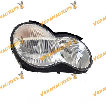 Right Headlamp Mercedes C-Class W203 from 2000 to 2002 | Xenon 4 Doors | Electric With Motor | Opaque Glass | OEM 2038201261