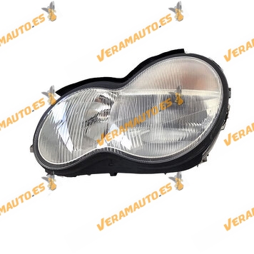 Left Headlamp Mercedes C-Class W203 from 2000 to 2002 | Xenon 4 Doors | Electric With Motor | Opaque Glass | OEM 2038201161