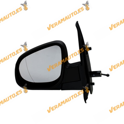 Espejo Retrovisor Renault Kangoo (W) | Mercedes Citan (W415) de 2013 a 2022 Izquierdo con Mando Mecánico Negro OEM 963735075R