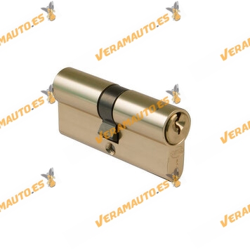 Door Lock Cylinder | Aluminum Gold Finish | Size 60 (30-30) | Includes 3 keys