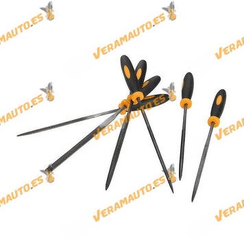 Set of 6 Pcs Steel Files Round | Flat | Flat for Sanding | Half Round | Triangle | Square | 100mm