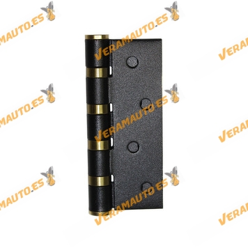 Pack 2 Black Stainless Steel Hinges | Valid For Both Sides | 100mm length | 3mm thickness