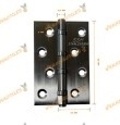 Pack 2 Stainless Steel Hinges | Valid For Both Sides | 127mm length | 3mm thickness