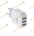 Adapter | Plug to USB Charger | 3 Sockets with 3.1 A Charging Power | AMIG
