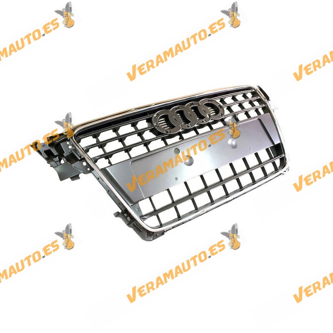 Bumper Ventilation Grille | Audi A4 B8 from 2007 to 2011 | Grey | Chrome Edge | Without License Plate Holder | OEM 8K0853651