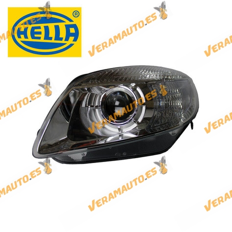 Left Headlight HELLA Skoda Fabia from 2007 to 2010 | H7 Bulb With Magnifying Glass | Electric Adjustment