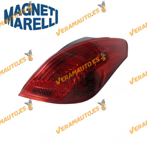 Taillight Peugeot 308 from 2007 to 2013 Magneti Marelli Rear Right Models 3 and 5 Doors With Lamp Holder OEM Similar 6351CV