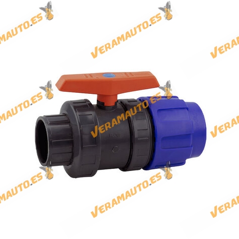 Valvula PE-EPDM Para PE X Rosca HEMBRA | Llave de Paso Utilizada Para el Paso del Fluido | Cuerpo en PVC-U