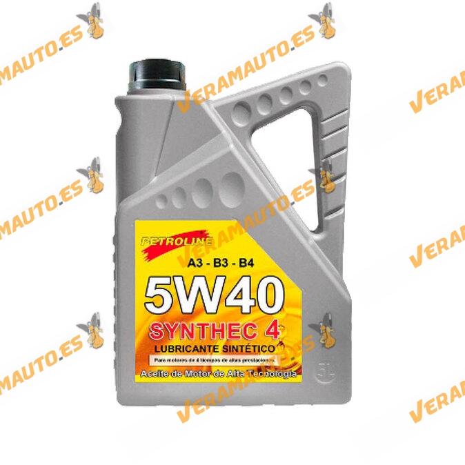 Aceite de Motor Petroline 5W40 Synthec 4 A3 - B4 | VW 505.00 | VW 505.01 Sintético | 5 Litros