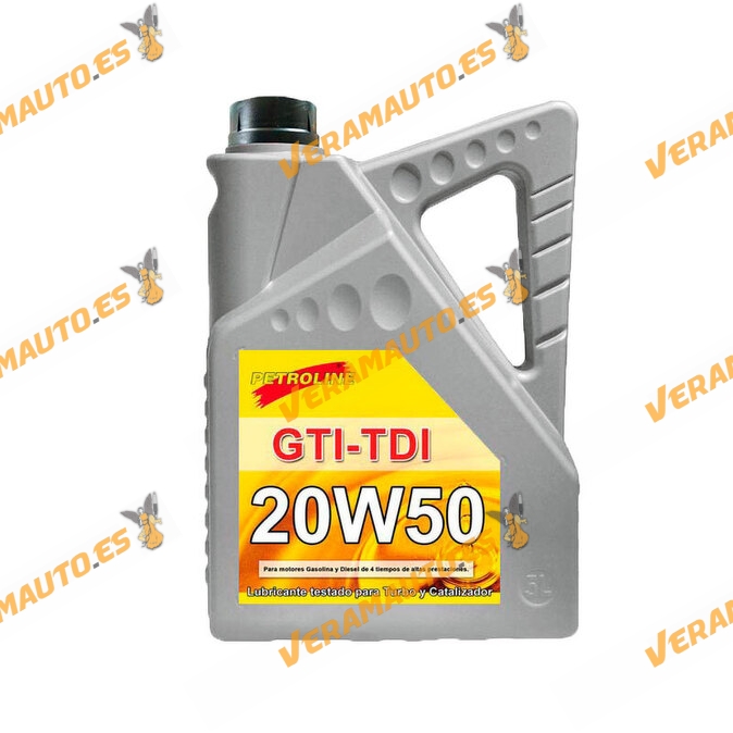Aceite de Motor Petroline 20W50 GTi-TDi A3-B4 | Sintético Multigrado | 5 Litros