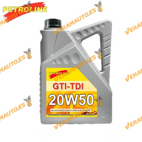 Aceite de Motor Petroline 20W50 GTi-TDi A3-B4 | Sintético Multigrado | 5 Litros