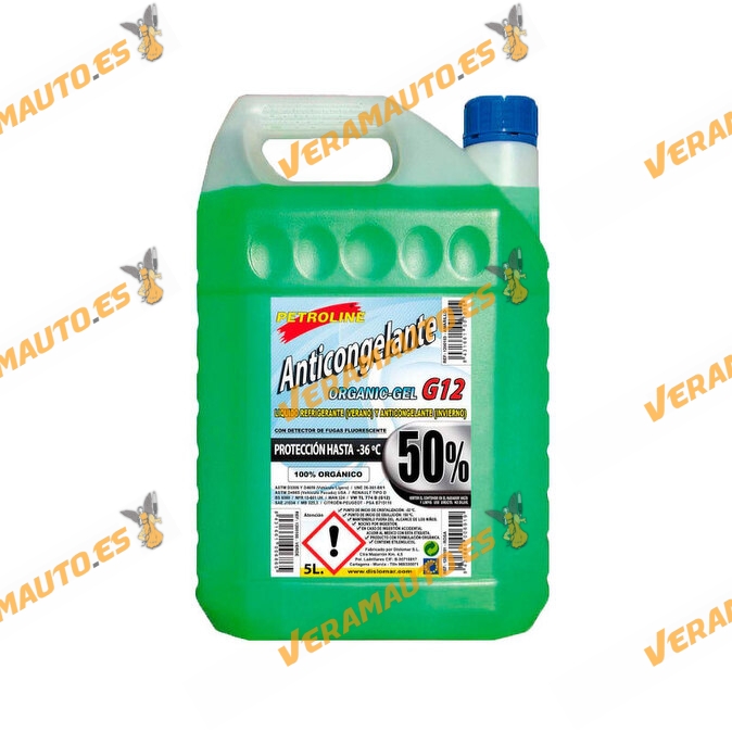 PETROLINE Organic Antifreeze Fluid Green G12 50%, Summer Coolant