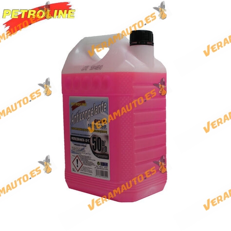 Líquido Anticongelante PETROLINE Rosa G12 EVO LOBRID-GEL 50% | Refrigerante Verano | Protección hasta -35ºC