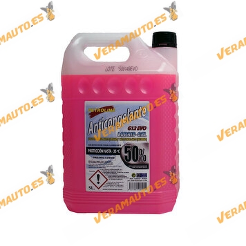 Antifreeze Liquid PETROLINE Pink G12 EVO LOBRID-GEL 50% | Summer Coolant | Protection down to -35ºC