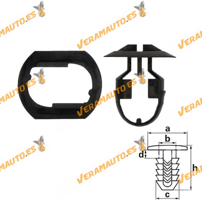 Set de 5 Grapas (Clip + Base de Fijación Clip) Fijación Liston | Umbral de puerta exterior | Mercedes | OEM A0099884278