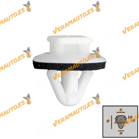 Set de Grapas Toyota Land Cruiser | Hi Ace | Corolla | Carina para Fijación de Molduras | OEM Similar a 62955-12010