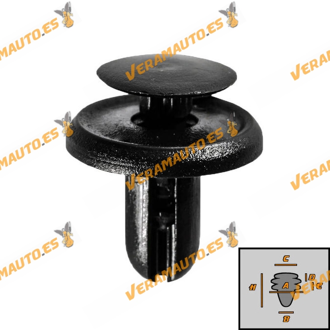 Set de 10 Grapas Tipo Remache Expandible Mitsubishi | Subaru | Paso de Rueda | Paragolpes y Molduras | OEM MR288150