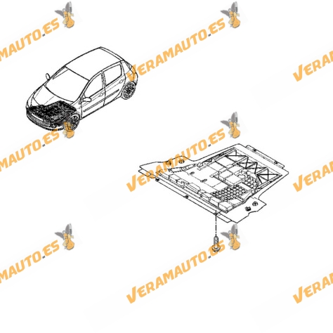 Proteccion Bajo Motor Renault Clio Kangoo | Nissan Micra | Motor Diesel | Plástico Polipropileno | OEM 758900612R