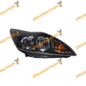 Headlight Ford Focus II from 2008 to 2010 Right | VISTEON | With Engine | Black Background | For H1 + H7 | OEM 8M5113W029CF