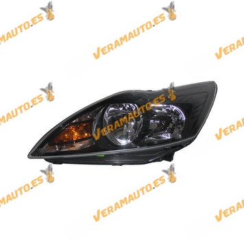 Headlight Ford Focus II from 2008 to 2010 Left | VISTEON | With Engine | Black Background | For H1 + H7 | OEM 8M5113W030CF