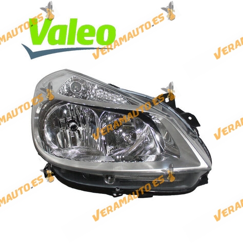 Faro Renault Clio de 2005 a 2009 Derecho | Valeo | Lampara H7- H7 Fondo Cromado | OEM 260100203R