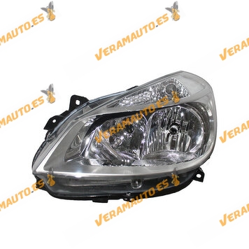 Headlamp Renault Clio from 2005 to 2009 Left | Lamp H7- H7 Chrome Background | Valeo | OEM 7701070495