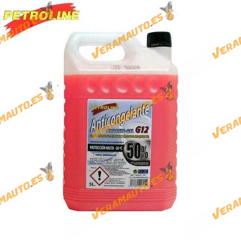 PETROLINE Organic Antifreeze Fluid Red G12 50% | Summer Coolant | Protection down to -36ºC
