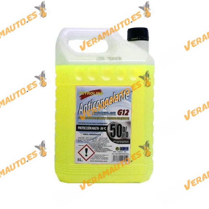 Refrigerante orgánico 50% G12 amarillo 5L