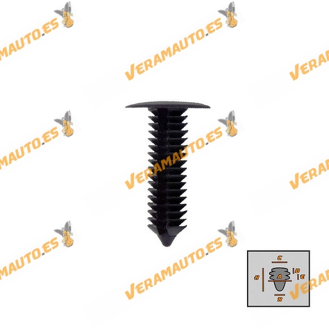 Set of 10 Staples Ford Mustang | Citroën Saxo | FIAT Chroma | Peugeot 406 for Upholstery | Inner Pillars OEM 735495562