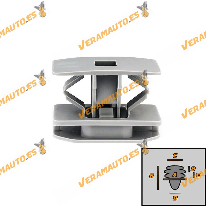 Set de 5 Grapas para fijación Umbral Inferior de Puertas Ford | OEM Similar a 6G1Z-5410182-A | 5234172 | W716350-S300