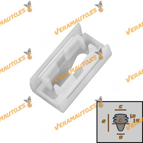 Set de 10 Grapas para fijación de molduras de parabrisas Mercedes Vito / Clase V (W638) de 02-1996 a 01-2003 | OEM A0009915871