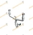 Sifón Curvo Doble Extensible Salida Horizontal+Reductora+Doble Racor