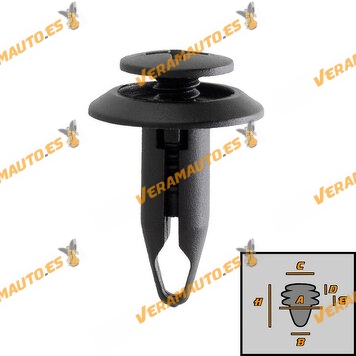 Set de 10 Grapas tipo remache expandible plástico para Tapizados Mercedes Vito W639 de 2003 a 2014