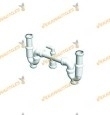 Sifón Curvo Doble Extensible con Salida Orientable + Reductora + Una Toma Auxiliar