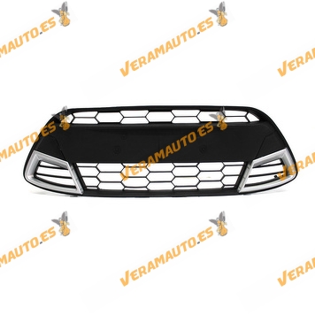Central Grille Ford Fiesta JA8 from 2009 to 2013 of Central Bumper with grey Trim and Grille with bee panel