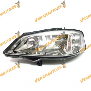 Faro Opel Astra G de 1998 a 2004 lamparas H7 y HB3 fondo cromado delantero izquierdo