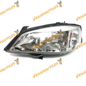 Faro Opel Astra G de 1998 a 2004 lamparas H7 y HB3 fondo cromado delantero izquierdo