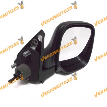 Espejo Citroen Berlingo Peugeot Partner de 1996 al 2008 con mando mecanico negro derecho