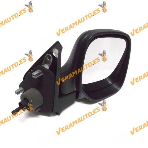 Espejo Citroen Berlingo Peugeot Partner de 1996 al 2008 con mando mecanico negro derecho