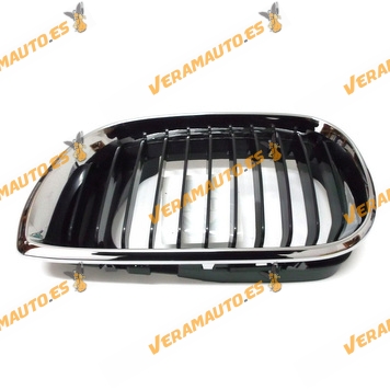 Front Grille Bmw E46 Serie 3 from 2001 to 2005 Front Left Chromed and Black for 4 Doors Model