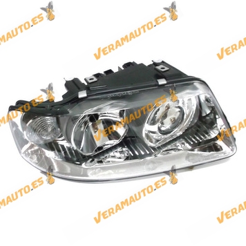 faro optica audi a3 del 2000 al 2003 lamparas h7 y h1 delantero derecho