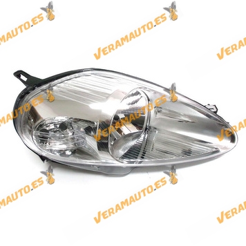 faro fiat grande punto del 2005 al 2009 fondo cromado lampara h4 delantero derecho