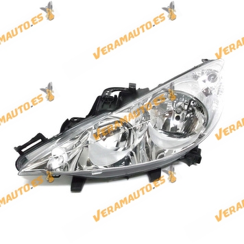 Faro Peugeot 207 años 2006 a 2012 delantero izquierdo lamparas H7 y H1 Optica con motor de regulacion similar a 620895