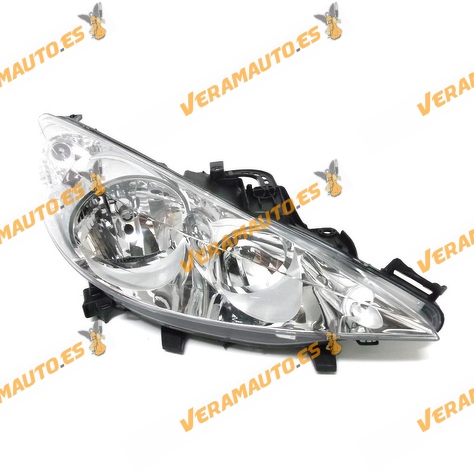 Faro Peugeot 207 años 2006 a 2012 delantero derecho lamparas H7 y H1 Optica con motor de regulacion similar a 620695