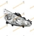 faro peugeot 207 2006 - 2012 lámparas h7+h1 rg elec c/motor derecho