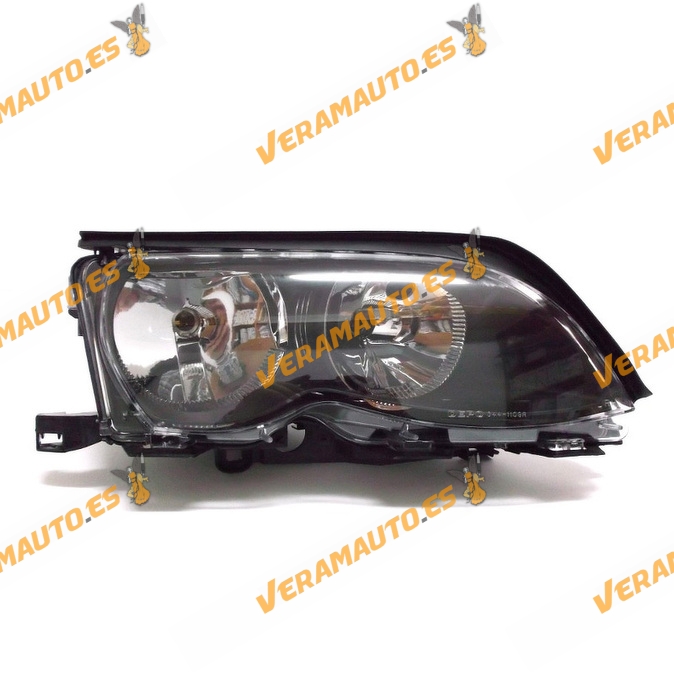 faro bmw e46 serie 3 del 2001 al 2005 lamparas h7 y h7 delantero derecho fondo negro 4 puertas