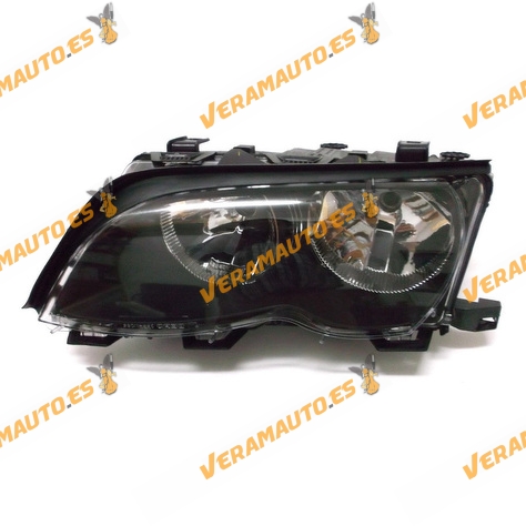 faro bmw e46 serie 3 del 2001 al 2005 lamparas h7 y h7 delantero izquierdo fondo negro 4 puertas