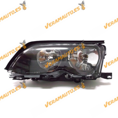 faro bmw e46 serie 3 del 2001 al 2005 lamparas h7 y h7 delantero izquierdo fondo negro 4 puertas